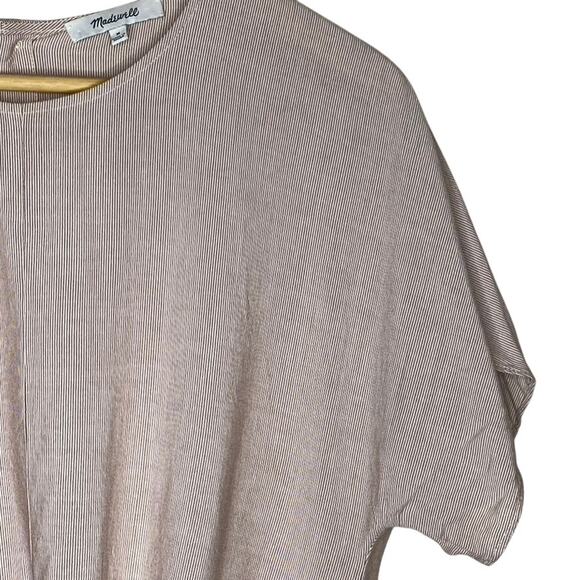 Madewell Button Back Front Tie Tee in Ticking Stripe Size Medium - Picture 3 of 6